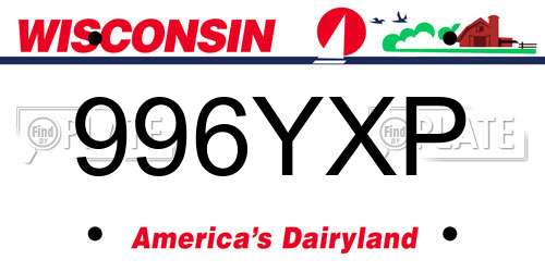 996YXP Wisconsin License Plate