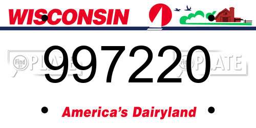997220 Wisconsin License Plate