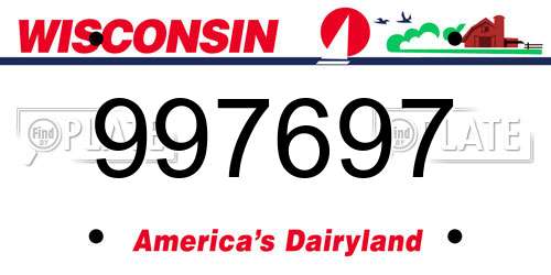 997697 Wisconsin License Plate