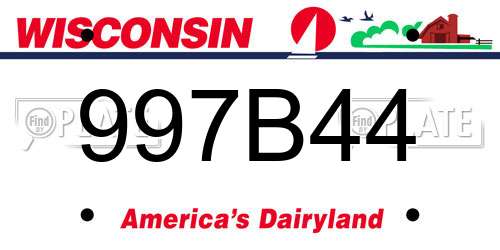 997B44 Wisconsin License Plate