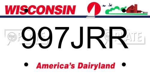 997JRR Wisconsin License Plate