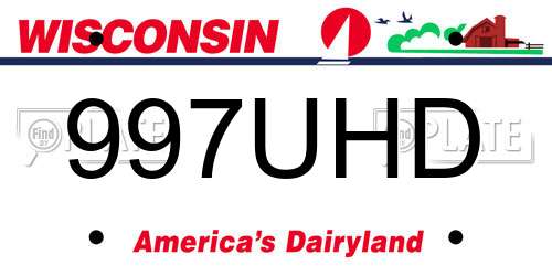 997UHD Wisconsin License Plate