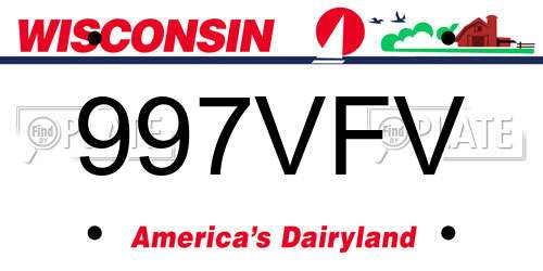997VFV Wisconsin License Plate