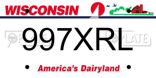 997XRL Wisconsin License Plate