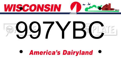 997YBC Wisconsin License Plate