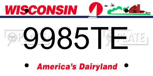 9985TE Wisconsin License Plate
