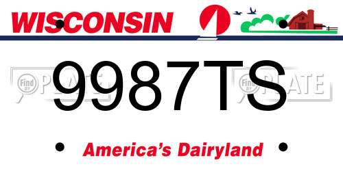 9987TS Wisconsin License Plate