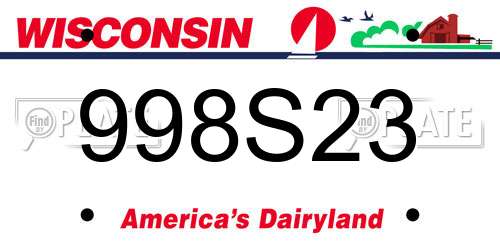 998S23 Wisconsin License Plate