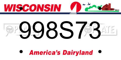998S73 Wisconsin License Plate