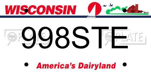 998STE Wisconsin License Plate