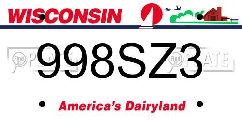 998SZ3 Wisconsin License Plate