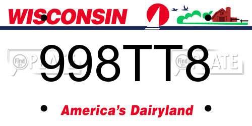 998TT8 Wisconsin License Plate