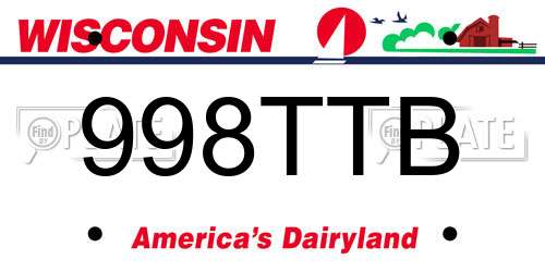 998TTB Wisconsin License Plate
