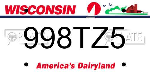 998TZ5 Wisconsin License Plate