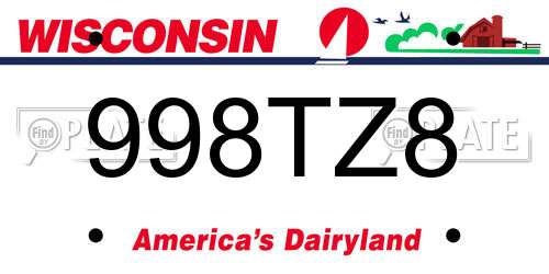 998TZ8 Wisconsin License Plate