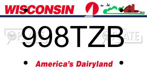 998TZB Wisconsin License Plate