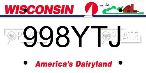 998YTJ Wisconsin License Plate