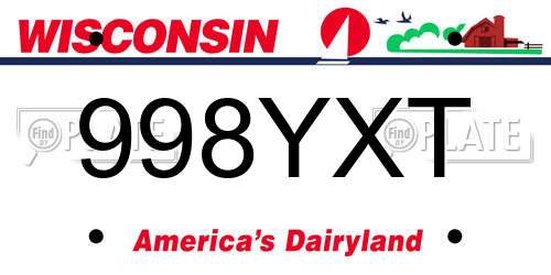 998YXT Wisconsin License Plate
