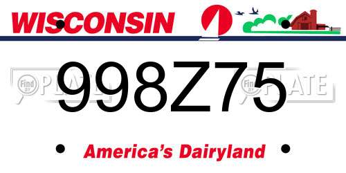 998Z75 Wisconsin License Plate