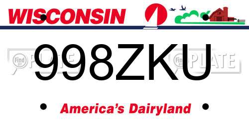998ZKU Wisconsin License Plate