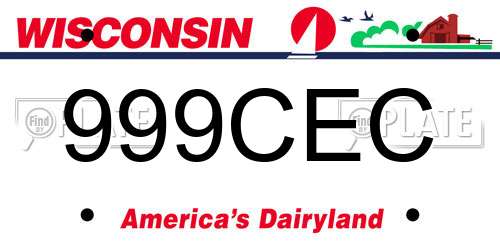 999CEC Wisconsin License Plate