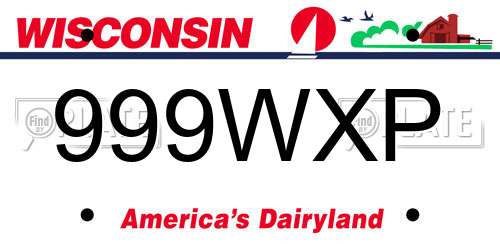 999WXP Wisconsin License Plate