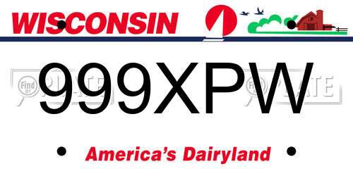 999XPW Wisconsin License Plate