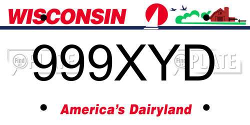 999XYD Wisconsin License Plate