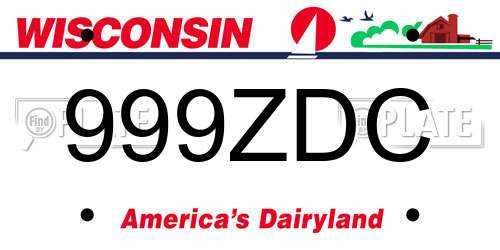 999ZDC Wisconsin License Plate
