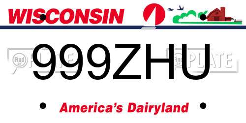 999ZHU Wisconsin License Plate
