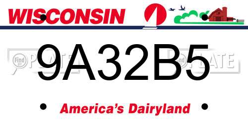 9A32B5 Wisconsin License Plate