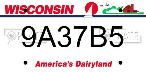 9A37B5 Wisconsin License Plate