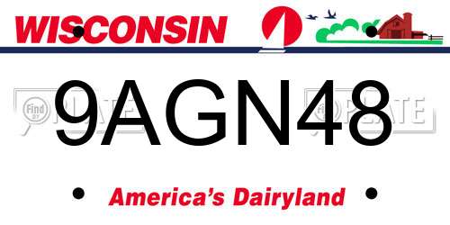 9AGN48 Wisconsin License Plate