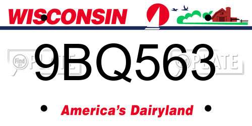 9BQ563 Wisconsin License Plate