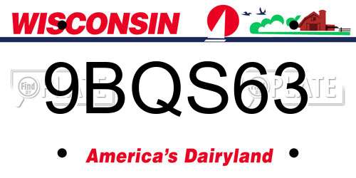 9BQS63 Wisconsin License Plate