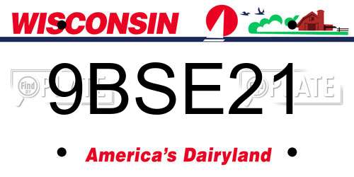 9BSE21 Wisconsin License Plate