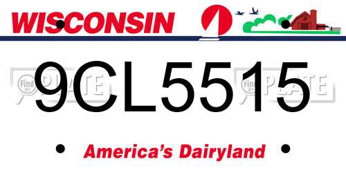 9CL5515 Wisconsin License Plate