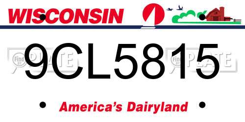9CL5815 Wisconsin License Plate