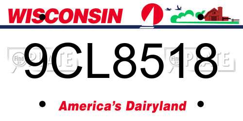 9CL8518 Wisconsin License Plate