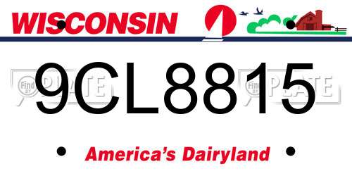 9CL8815 Wisconsin License Plate
