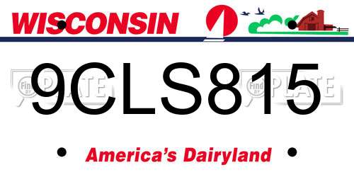9CLS815 Wisconsin License Plate
