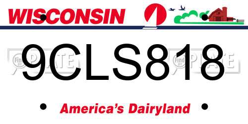 9CLS818 Wisconsin License Plate