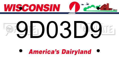 9D03D9 Wisconsin License Plate