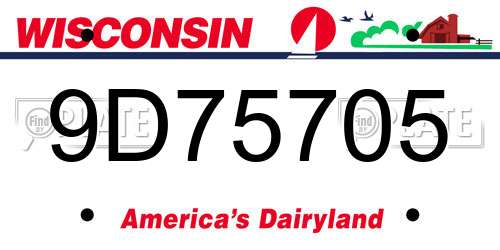 9D75705 Wisconsin License Plate