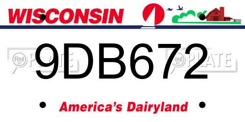 9DB672 Wisconsin License Plate