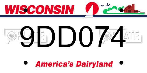 9DD074 Wisconsin License Plate