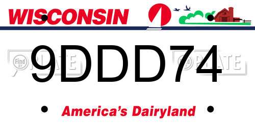 9DDD74 Wisconsin License Plate