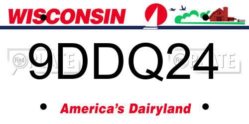 9DDQ24 Wisconsin License Plate