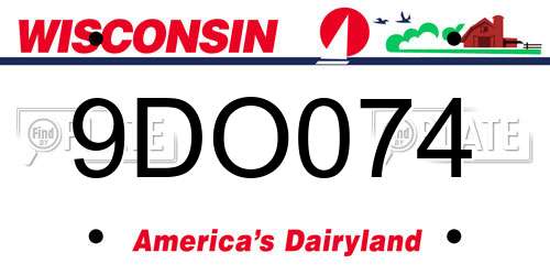 9DO074 Wisconsin License Plate