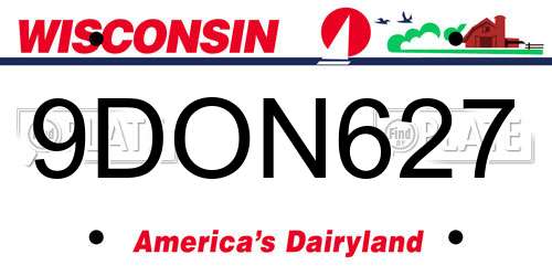 9DON627 Wisconsin License Plate